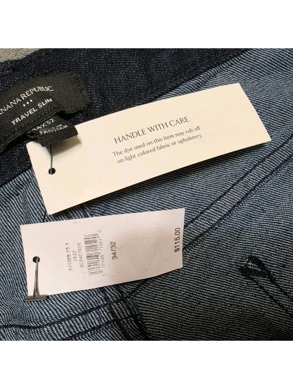 Banana Republic Travel Slim Jean 34x32 Dark Blue Stretch NWT